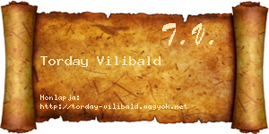 Torday Vilibald névjegykártya